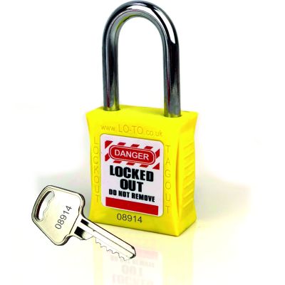 Custom PL201-YEL Lockout Tagout Safety Padlock Yellow Custom PL201-YEL Lockout Tagout Safety Padlock Yellow